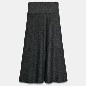 Zara Charcoal A-Line Knit Skirt